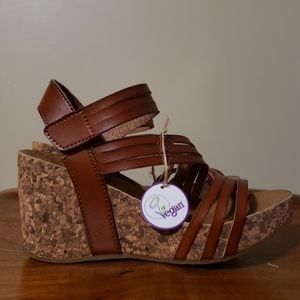 Blowfish Cork and Vegan Leather Wedges